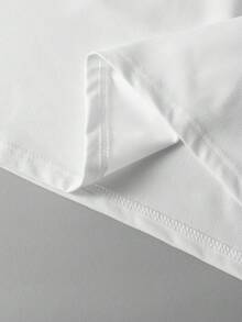 PAVTROS 2pcs Men's Solid Color Round Neck Short Sleeve T-Shirt Plain Tees - White - View 5