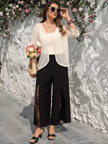 EMERY ROSE 大码纯色轻薄休闲外套，春夏款 - 杏色 - 查看 5