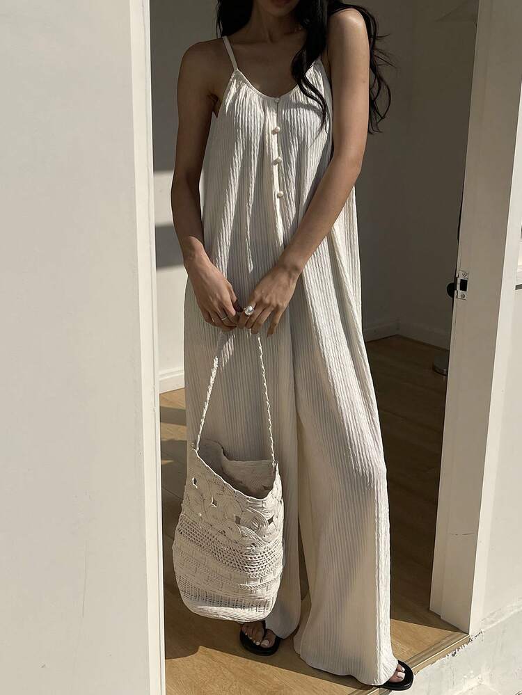 Women's Solid Color Minimalist Casual Jumpsuit Summer Jumpsuit For Women Lounge Sets For Women