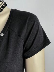 EgrlEra Đầm ngắn ôm sát gợi cảm phong cách Y2K dành cho nữ - màu đen - Xem 5