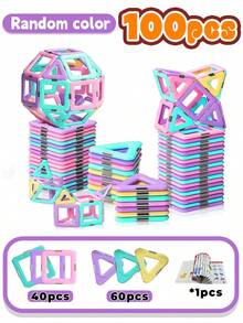 MINKOJA 儿童磁力片，升级版马卡龙积木，儿童礼物，复活节，复活节礼物，儿童节，旅行玩具，磁力积木，积木，儿童磁力积木玩具 - 彩色 - 查看 9