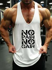 GymBeat Áo ba lỗ thể thao nam kiểu Boyfriend Style in slogan, áo tập luyện, áo thun ba lỗ, áo tập gym, áo tập luyện trơn, áo ba lỗ trắng thoáng khí, áo nén cho nam - trắng - Xem 4