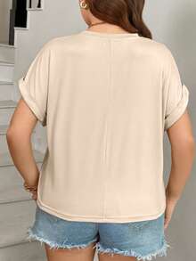 SHEIN LUNE 3件套 女式加大码纯色圆领休闲日常短袖T恤 嘉年华沙滩休闲情人节 - 彩色 - 查看 6