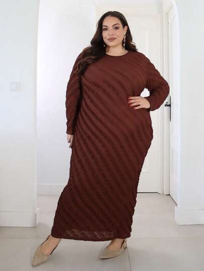 Pretty and Ole 大码女式白色浪漫优雅蕾丝提花长袖收腰鱼尾下摆长裙，优雅/工作/度假/派对/约会/情人节/音乐会/表演/约会/正式晚会/舞会/婚礼季/性感/优雅/通勤/返校/度假/海滩/优雅浪漫/办公室女性/美人鱼风格/生日派对装