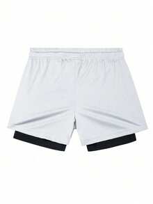 Gym Rark 男士休闲运动印花圆领短袖T恤短裤套装 健身套装 男士运动短裤套装 跑步套装 运动服套装 健身服套装 健身套装 训练套装 男士压缩衣 - 白色 - 查看 3