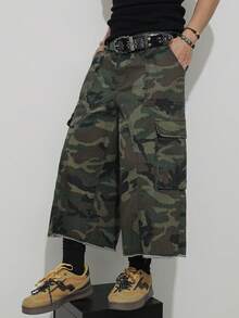 Manfinity EMRG Unisex American Streetwear Camouflage Cargo Shorts - Multicolor - View 7