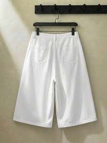 Manfinity BRENVOR Men's Animal Print Pocket Button Casual Everyday Shorts, Spring/Summer - White - View 2