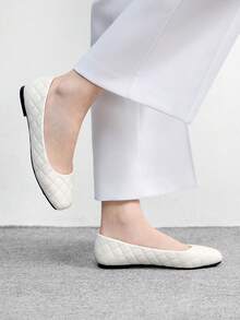CUCCOO BIZCHIC Chaussures plates à bride Babies à carreaux rouges pour femmes, bout carré, style campus japonais mignon, chaussures à petit talon, chaussures de printemps, chaussures pour le printemps, Pâques - Beige - Voir 3