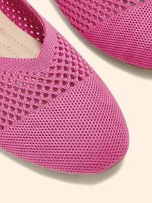 CUCCOO BASICS Zapatos planos casuales y versátiles para ir al trabajo, de unicolor y transpirables para mujeres - Rosa - Ver 8