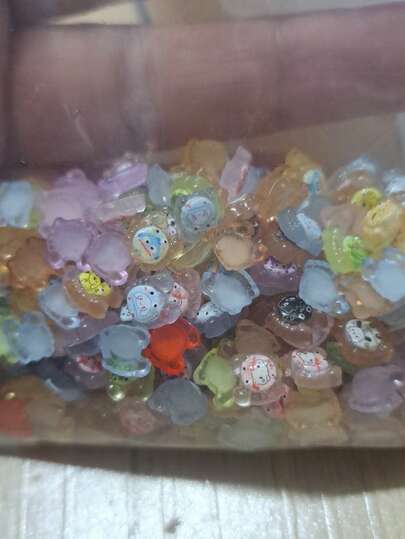 100/200 个盒装派对礼品，夜光迷你海龟吊坠（四个键盘帽大小），彩色扁平树脂装饰品，适用于 DIY 美甲、剪贴簿、婚礼耳环和珠宝工艺、派对礼品、房间装饰，无需电池，海龟饰品。