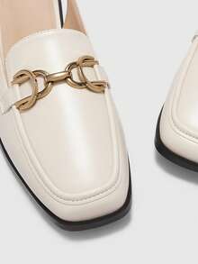 CUCCOO BIZCHIC Women's Buckle Design Casual Everyday Commute Versatile Shoes - Beige - View 7