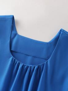 Franclia 女士优雅休闲克莱因蓝色背心和阔腿裤两件套 - 藍色 - 查看 7