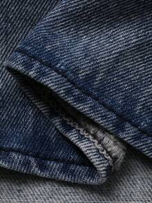 Livesso 女士V领休闲无袖牛仔上衣 - 藍色 - 查看 7