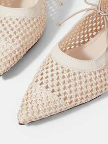 Styleloop Zapatos planos versátiles y casuales para uso diario con cordones trenzados - Albaricoque - Ver 6