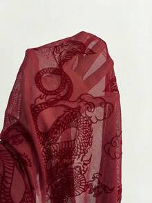 Elamini Top de camisola elegante de encaje para mujer - Burdeos - Ver 7