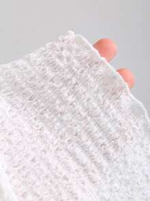 Sweetra Women's Textured White Bow Tie Splice Lace Trim Square Neck Sweet Cute Vacation Style T-Shirt - White - View 7