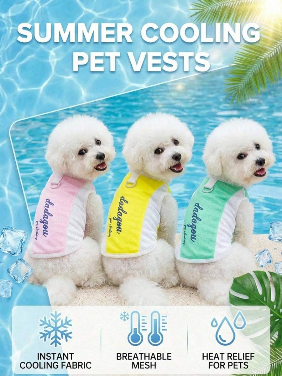 PETSIN 宠物春季新款狗狗服装 动物用品 宠物服装 狗狗背心 猫咪T恤 泰迪熊套装 小型动物服装 休闲酷炫背心 狗狗服装 猫咪服装 春夏两季新款背心 - 彩色 - 查看 1