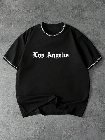 PAVTROS 男士纯色英文字母印花短袖圆领T恤，适合日常穿着、外出、休闲、运动、上学、旅行、家庭聚会等场合。短袖T恤，夏季T恤。可多件T恤作为礼物赠送给家人。2000年代风格