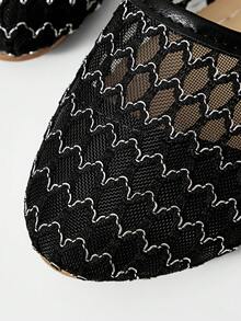 Mnmlis Zapatos planos de moda para mujer - Negro - Ver 4