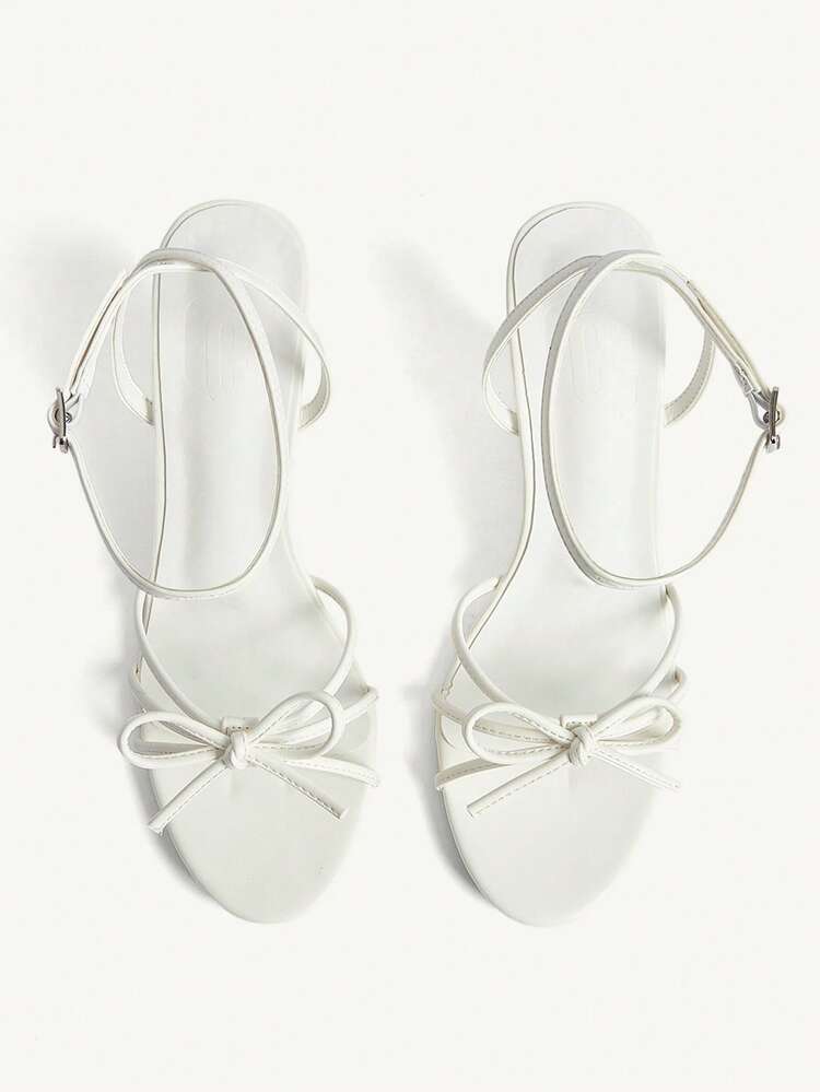 CUCCOO CHICEST White DIY Beaded Design Fashionable Thin Strap Daily Commute Strap Wedge Sandals Summer Shoes Wedding Shoes Bride Shoes