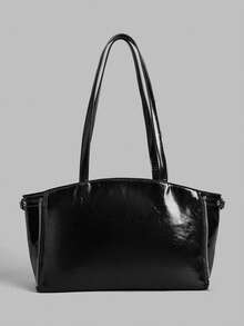 Ontre Women's Shoulder Bag, Zipper Large-Capacity Tote Bag. - Black - View 4
