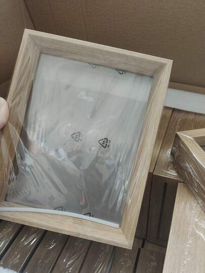 1 件装木质双面透明相框支架，浅木色和胡桃木色，加厚高清亚克力面板，适合存放照片和植物标本，新款桌面装饰相框。