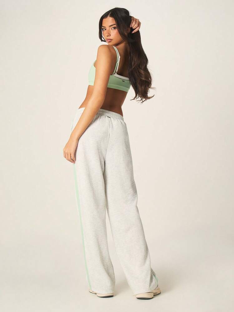 Missguided x Playboy Contrast Stripe Wide Leg Jogger Sweatpants With Drawstring Waist And Side Stripe Detail For Casual Loungewear And Everyday Comfort