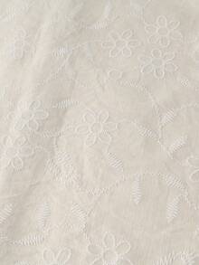 Franclia Elegant Loose White Blouse With Green Floral Print, Paired With Loose Wide Leg Long Pants, Women's 2 Pieces Set, Spring/Autumn - Khaki - View 3