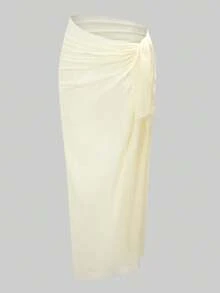 Swim Oasis Women's Vacation Patchwork Ruffle Cutout Design Fashionable Spaghetti Strap One-Piece Swimsuit With Coverup And Skirt - Black - View 5