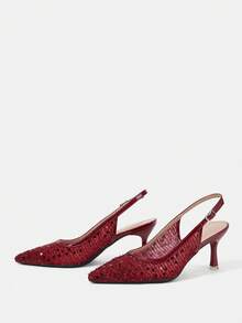 CUCCOO HITCHD Women Pumps Elegant Shoes Wedding Shoes - Burgundy - View 10