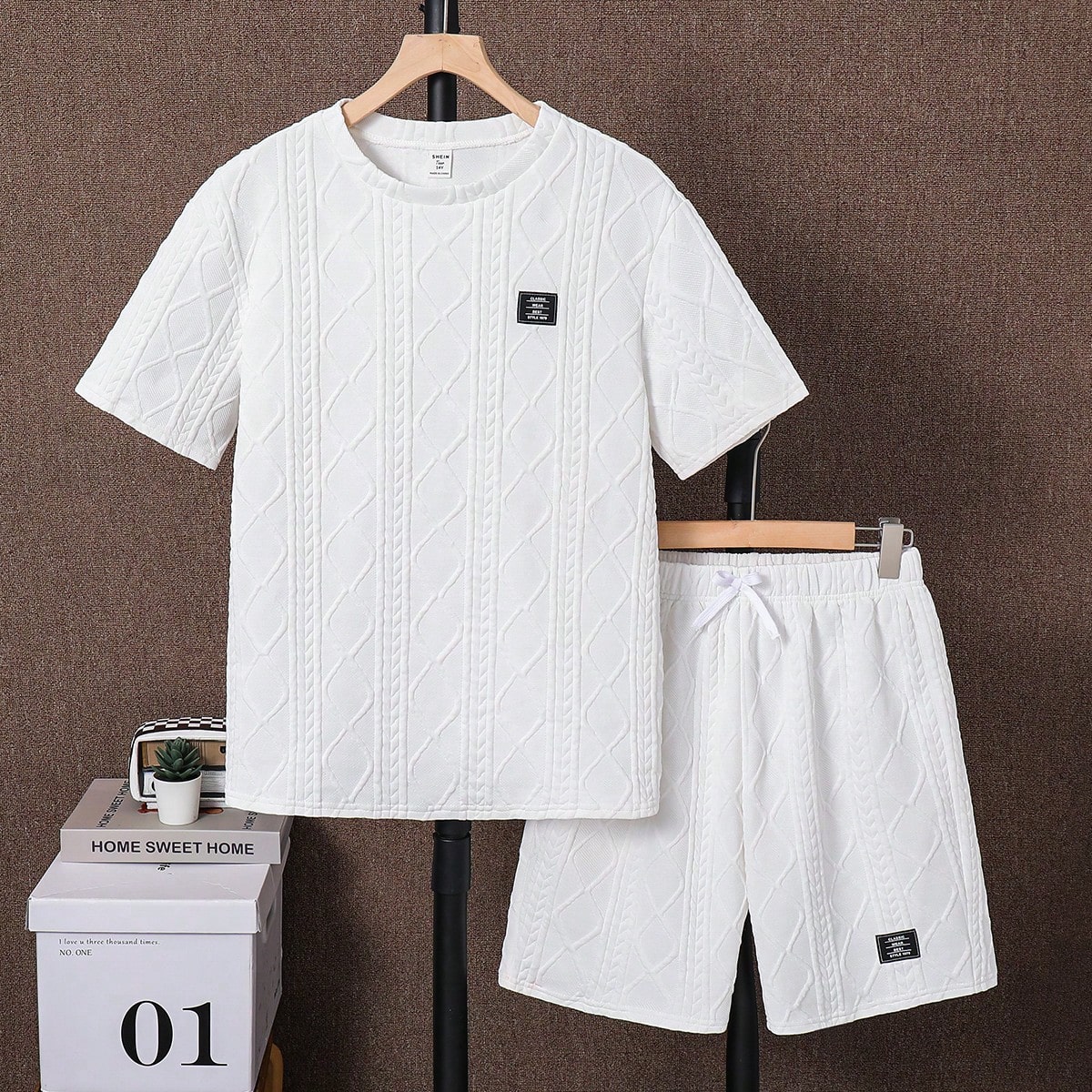 Set de 2 piezas de camiseta de manga corta y pantalones cortos casuales para adolescentes, ropa diaria de estilo punk rock callejero, para fiestas, fe