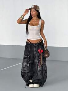 Slouenne Slouenne 女士白色五角星水钻装饰方领吊带背心 - 白色 - 查看 2