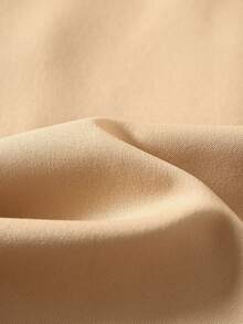 GlowEve Women's Khaki And Black Contrast Trim Lapel Collar Double-Breasted Waist Cinched Elegant Casual Commute Fashion French Versatile Holiday Business Khaki Contrast Black Sleeveless Trench Coat, Early Spring/Spring & Summer - Khaki - View 4