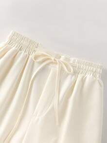 Franclia 女士优雅休闲克莱因蓝色背心和阔腿裤两件套 - 藍色 - 查看 5