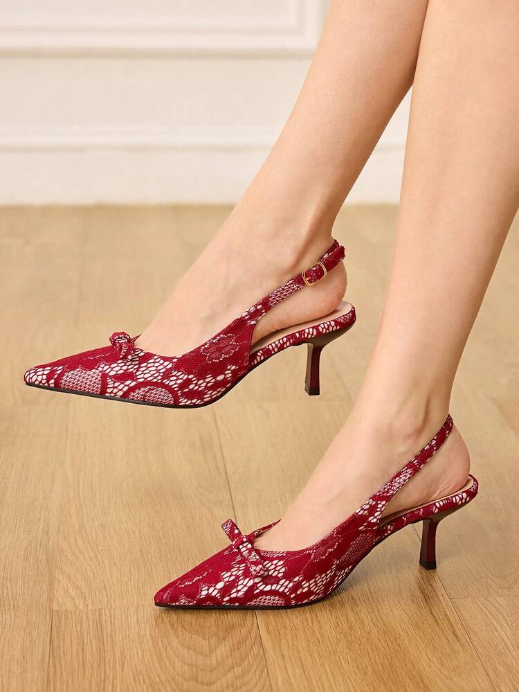 CUCCOO HITCHD Women's Pointed Toe Buckle Design Fashionable High Heels, Versatile For Daily Wear Valentine's Day Elegant Shoes
