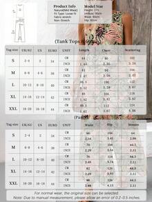 EMERY ROSE Women's Tropical Plant Print Round Neck Vest And Wide Leg Pants Loose Casual Two-Piece Set For Vacation - Pink - View 7