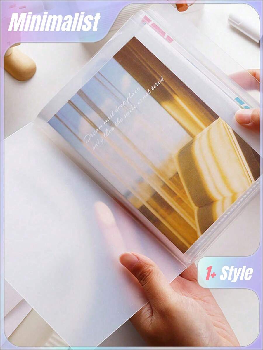 SHEIN 1 pieza Álbum de fotos transparente, adecuado para almacenar y organizar fotos, de vuelta a la escuela, útiles escolares