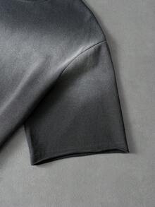 PAVTROS 男士扎染圆领短袖休闲宽松T恤 - 深灰色 - 查看 5