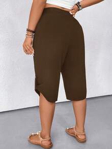 Breezaya Women's Casual Drawstring Waist Bermuda Shorts, Slimming And Versatile - Brown - View 3