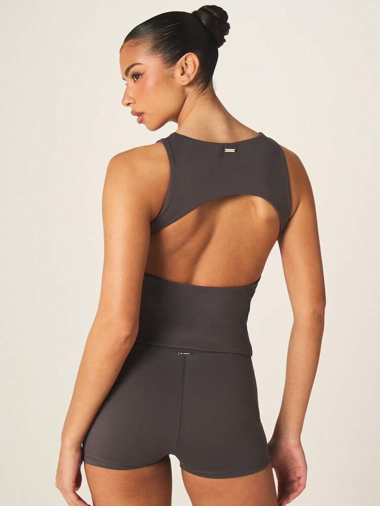 Missguided x Playboy Logo Sleeveless Athletic Tank Top With Open Back Cut Out Detail And Racerback Design For Active Lifestyle Summer Fitness