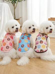 PETSIN Pet Spring New Dog Clothes Animal Supplies Pet Clothing Dog Tank Top Cat T-Shirt Teddy Outfits Small Animal Attire Casual Cool Tank Top Dog Clothes Cat Clothes Two-Season Spring & Summer New Tank Top - Multicolor - View 2