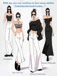 Eraneu 1pc Women's Front Closure Underwire Plunge Bra, Black - Black and White - View 7