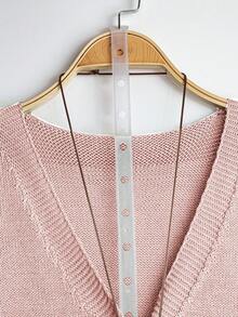 EMERY ROSE Chaleco casual de punto con cuello en V y botones sin mangas de unicolor para mujer talla grande, /otoño - Rosa vieja - Ver 5