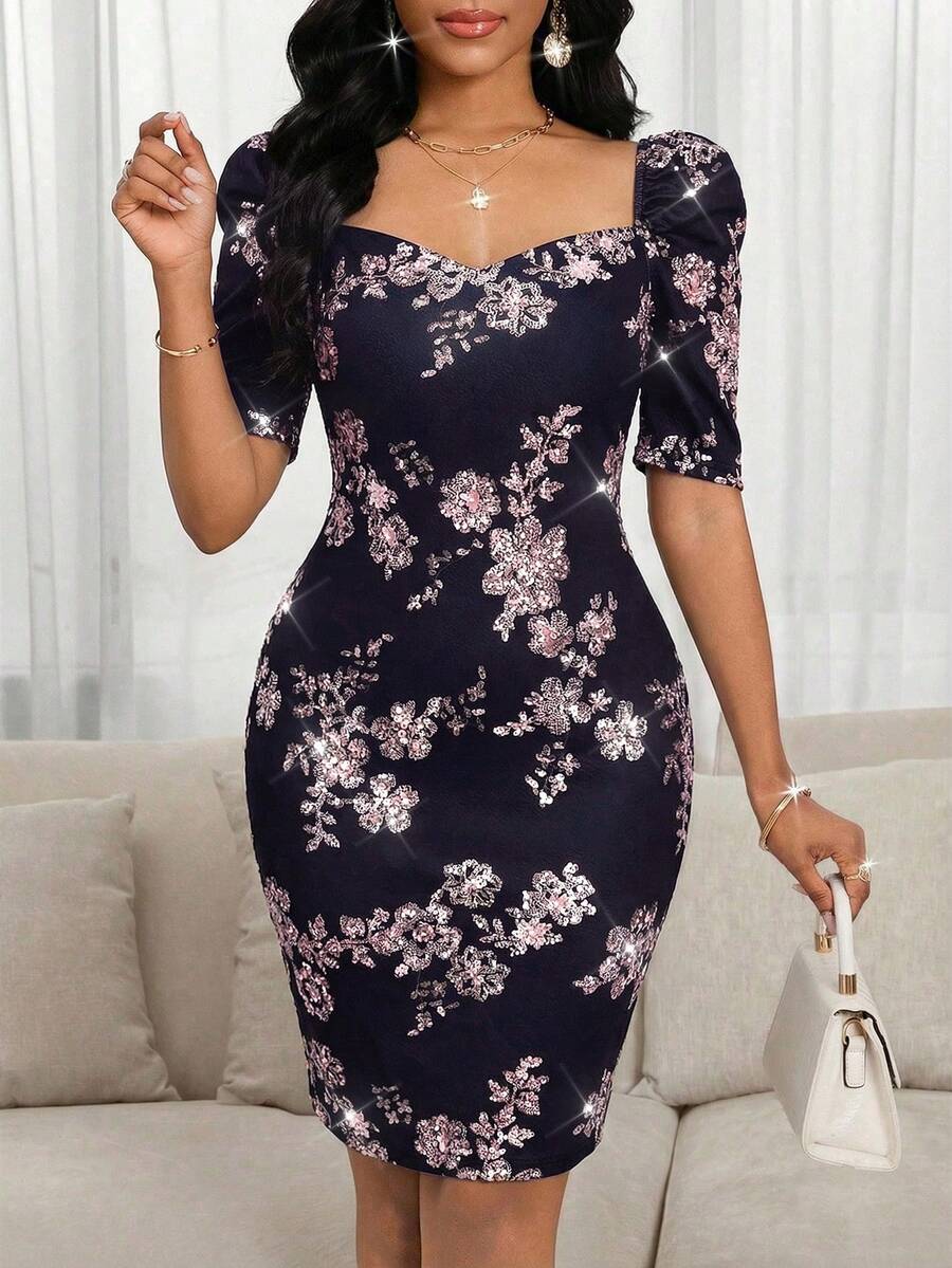 SHEIN Lady 黑色连衣裙 女士度假连衣裙 - 黑色 - 查看 1