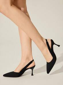 CUCCOO BASICS Women's Elegant Pointed Toe Pumps, Minimalist Design For Commuting - Black - View 4