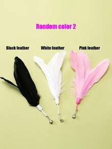 PETSIN 1件装宠物猫棒铃铛长杆吸盘可握可吸附羽毛头可更换自娱自乐压缩耐咬猫玩具宠物玩具宠物用品 - 彩色 - 查看 21