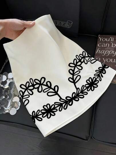 GlowEve CURVE Falda estampada de estilo vacacional para mujer de talla grande, primavera/verano