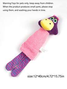 PETSIN 1PC Pet Toy Plush Dog Vocalizing Educational Chewing Tooth Cleaning Biting Toy Cute Cartoon Plush Dog Toy - Multicolor - View 6