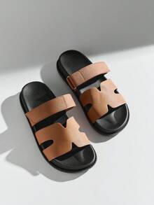 SHUZIA Sandal đế cao kép có quai ngang hình chữ H dành cho nữ. - màu nâu - Xem 6