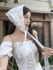 DAZY Women's Floral Lace Side Knot Fashionable Skirt - White - View 7